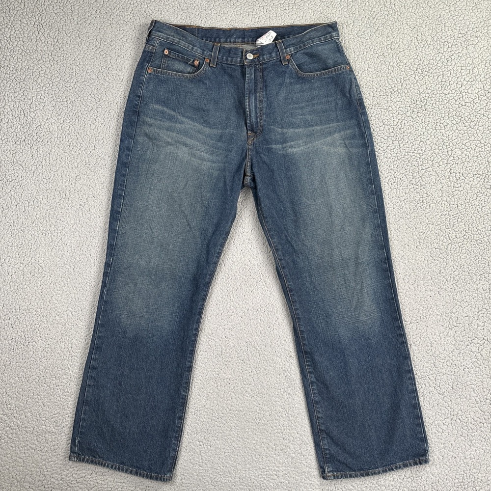 VTG Lucky Brand Dungarees Jeans Men 36x30 Blue Classic Fit Short Length